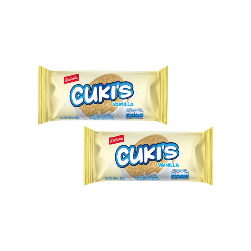 Galletas tipo sándwich con relleno sabor vainilla Cuki´s Delizola (2 x 36 g / 1.27 oz) - Imagen 1