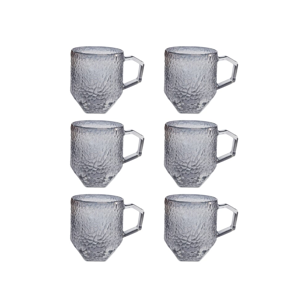 Juego de 6 tazas de vidrio con textura granulada Kazam - Imagen 1