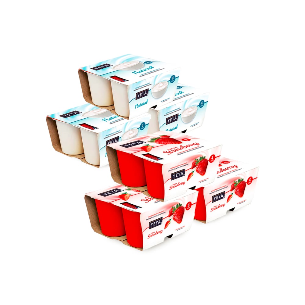 Yogurt pasteurizado sabor fresa + Yogurt pasteurizado natural - Imagen 1
