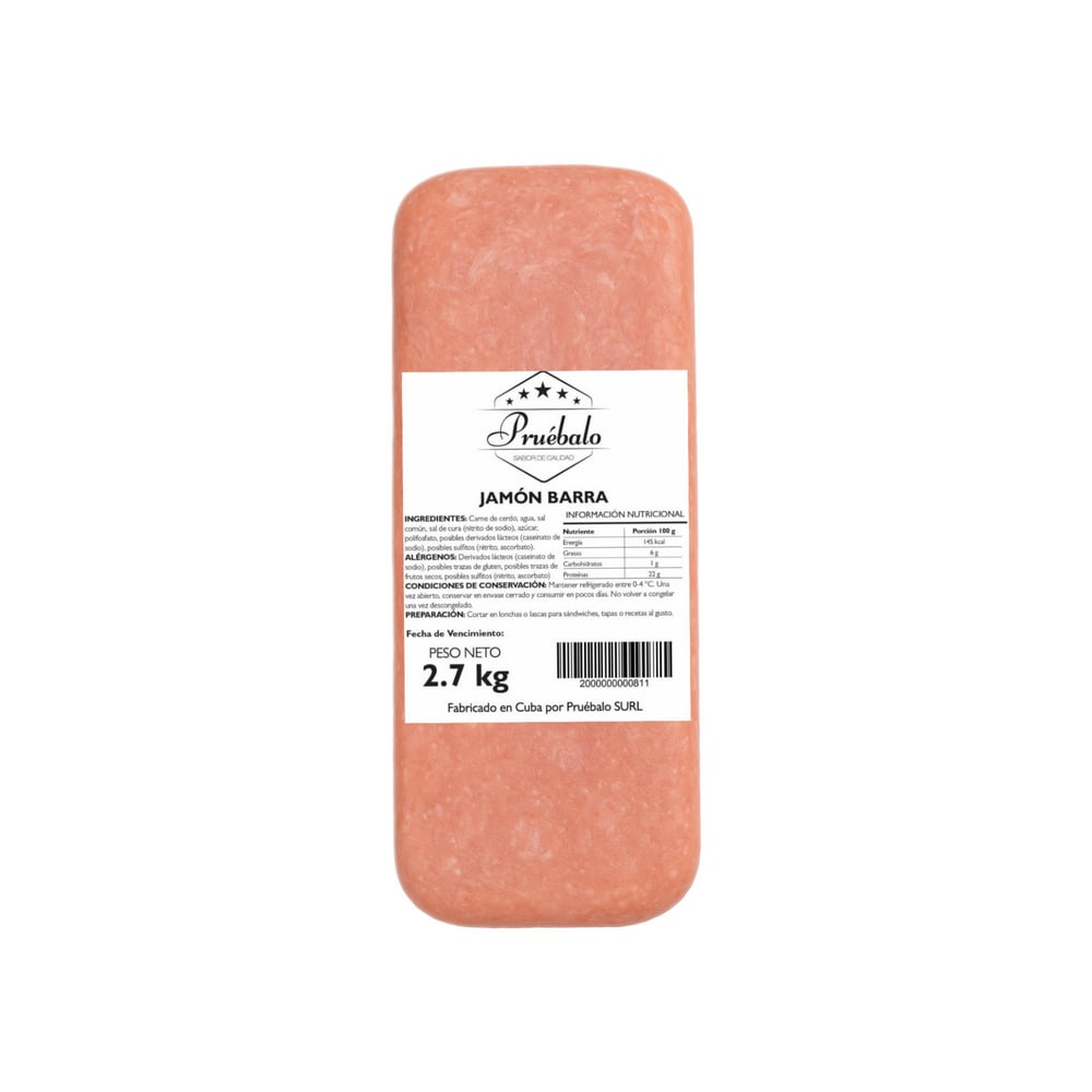 Jamón barra Pruébalo (2.7 kg / 5.95 lb) - Imagen 1