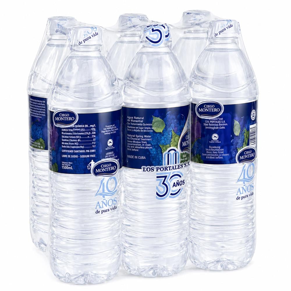 Agua mineral natural Ciego Montero (6 x 1.5 L) - Imagen 1