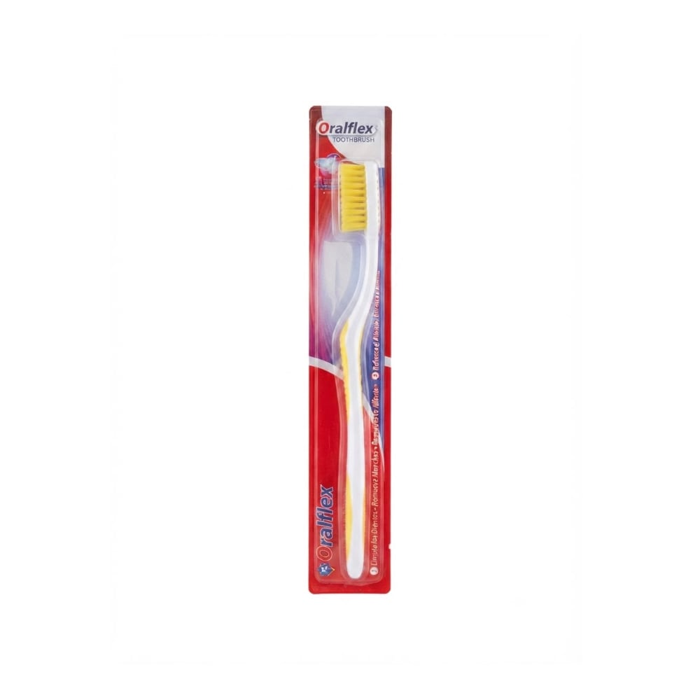 Cepillo de dientes amarillo de cerda dura Oralflex FST-15 - Imagen 1