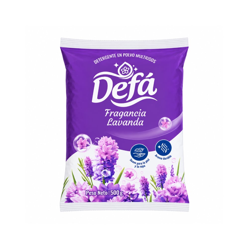 Detergente en polvo multiusos fragancia lavanda Defá (500 g / 1.1 lb) - Imagen 1