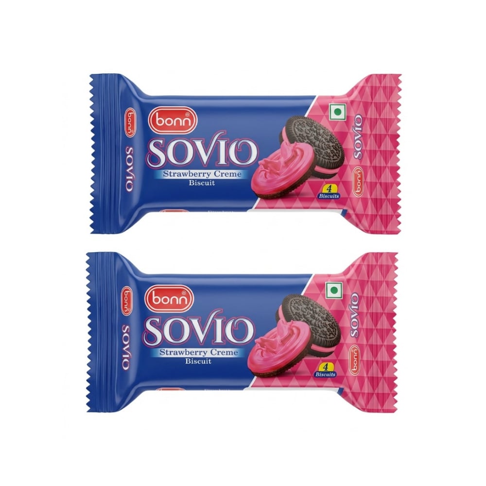 Galletas Sovio con crema de fresa Bonn (2 x 30 g / 1.06 oz) - Imagen 1