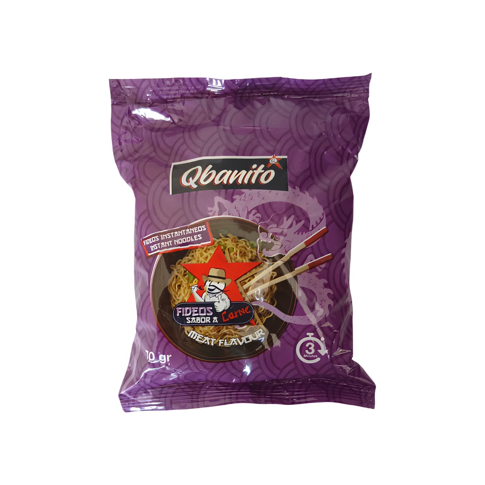 Sopa instantánea de fideos sabor a carne Qbanito (70 g / 2.47 oz) - Imagen 1