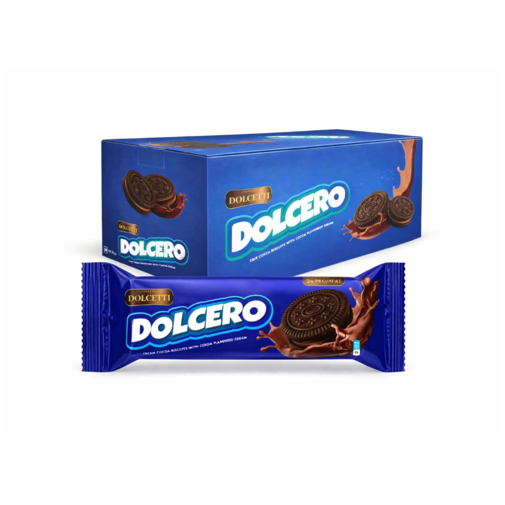 Galleta crujiente de cacao con crema de chocolate Dolcero Dolcetti (24 x 56 g / 1.97 oz) - Imagen 1