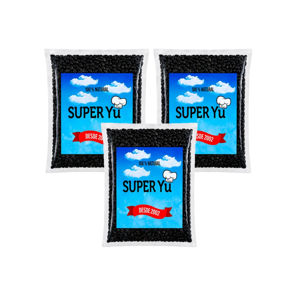 Frijoles negros Super Yu (3 x 900 g / 1.98 lb) - Imagen 1
