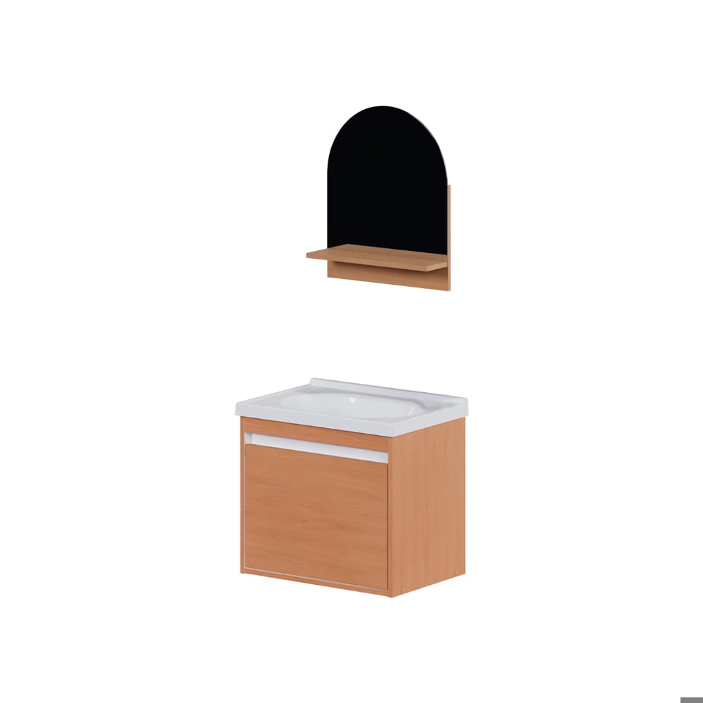 Mueble de baño jequitiba y blanco en madera Cozimax Jaspe - Imagen 1