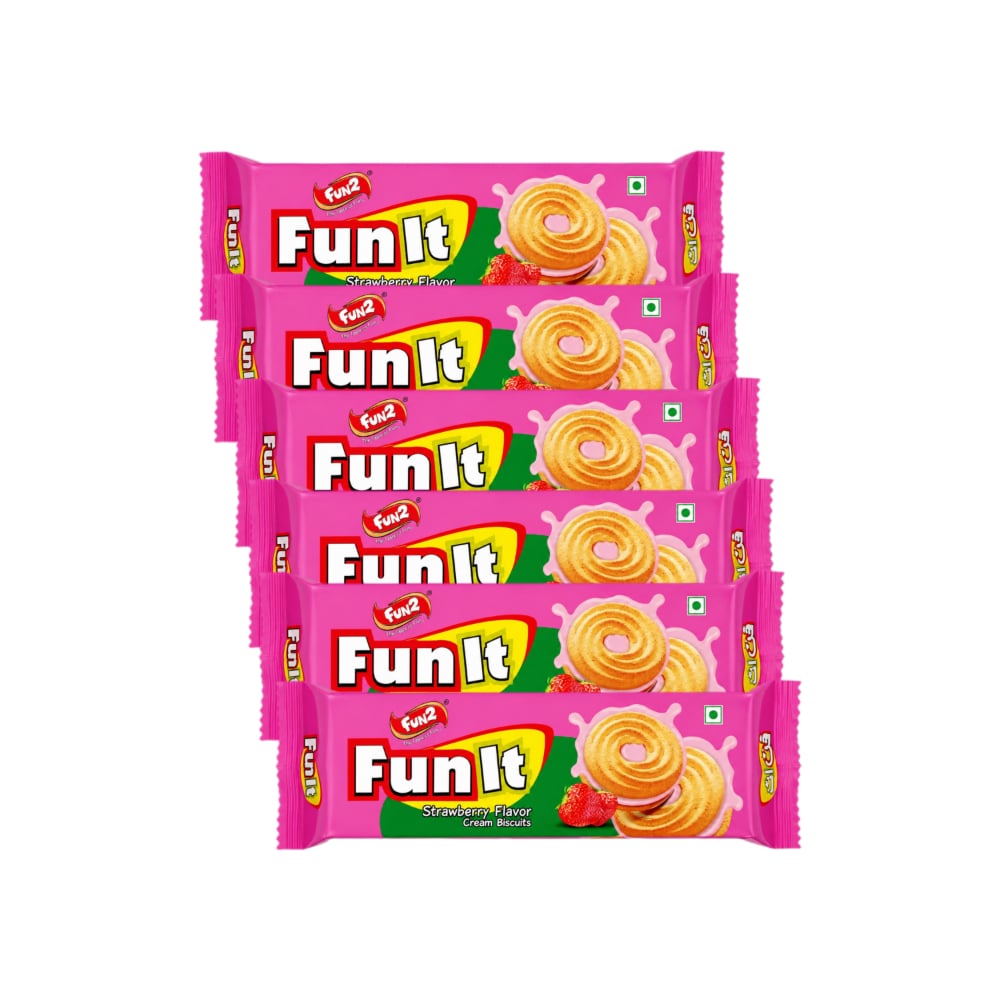 Galleta de crema con sabor a fresa Fun2 (6 x 36 g / 1.27 oz) - Imagen 1