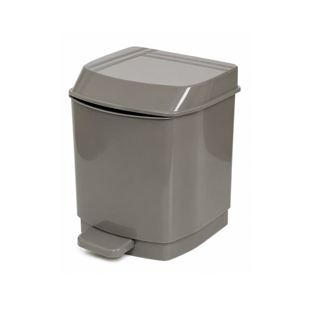Papelera gris de plástico con pedal para baño 6.5 L Casa y Menaje - Imagen 1