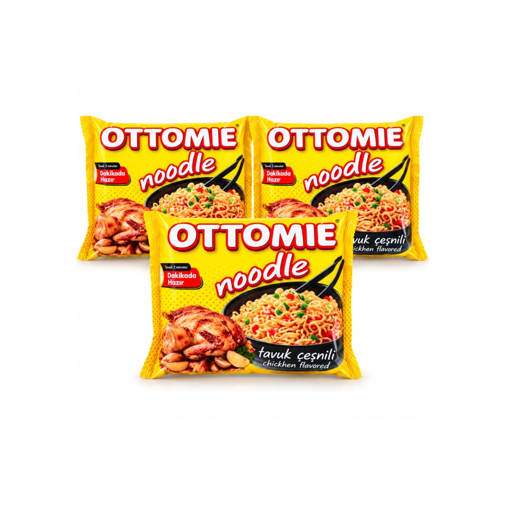 Sopa instantánea de fideos sabor pollo Ottomie (3 x 75 g / 2.65 oz) - Imagen 1