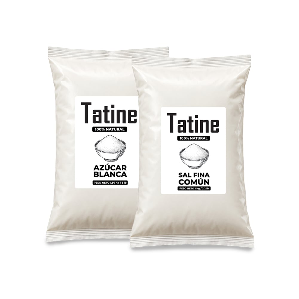 Combo dulce y salado Tatine #1: Sal fina común Tatine + Azúcar blanca Tatine - Imagen 1