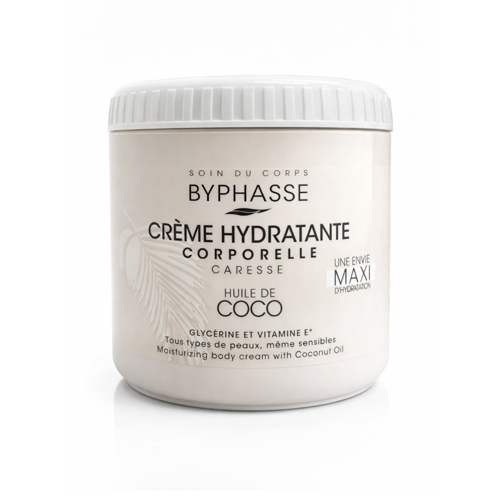 Crema corporal hidratante con aceite de coco Byphasse (500 ml / 16.9 fl oz) - Imagen 1