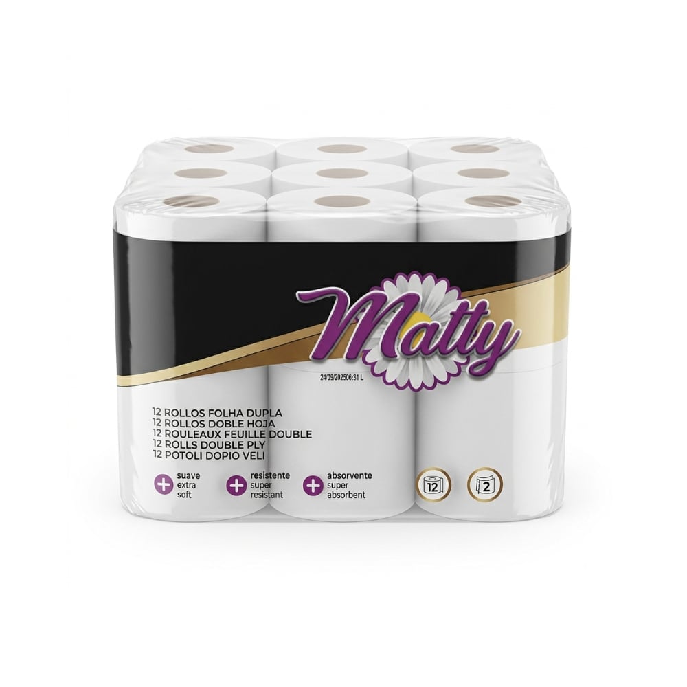 Papel higiénico doble hoja Matty (12 x 35 m) - Imagen 1