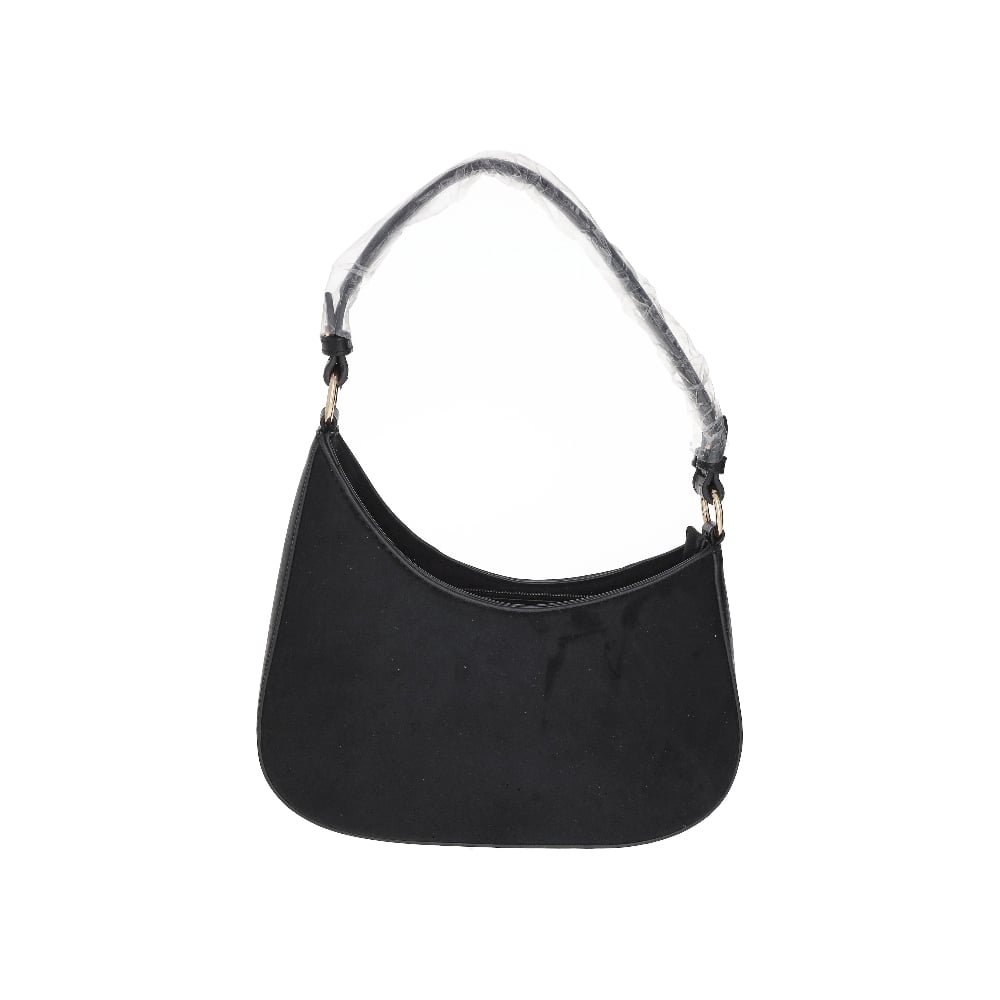 Bolso de hombro negro con acabado gamuza y asa ajustable Isabella (1 U) - Imagen 1