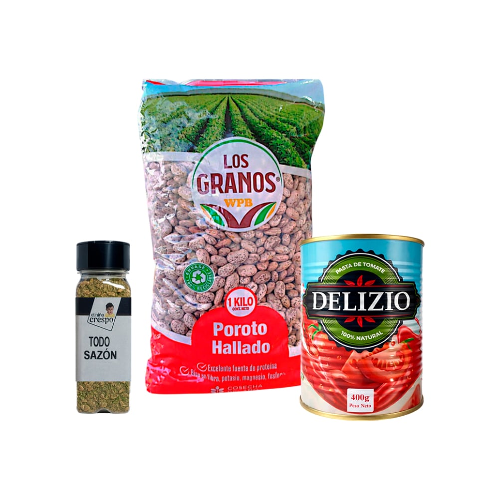 Combo: Poroto hallado + Pasta de Tomate + Todo sazón - Imagen 1
