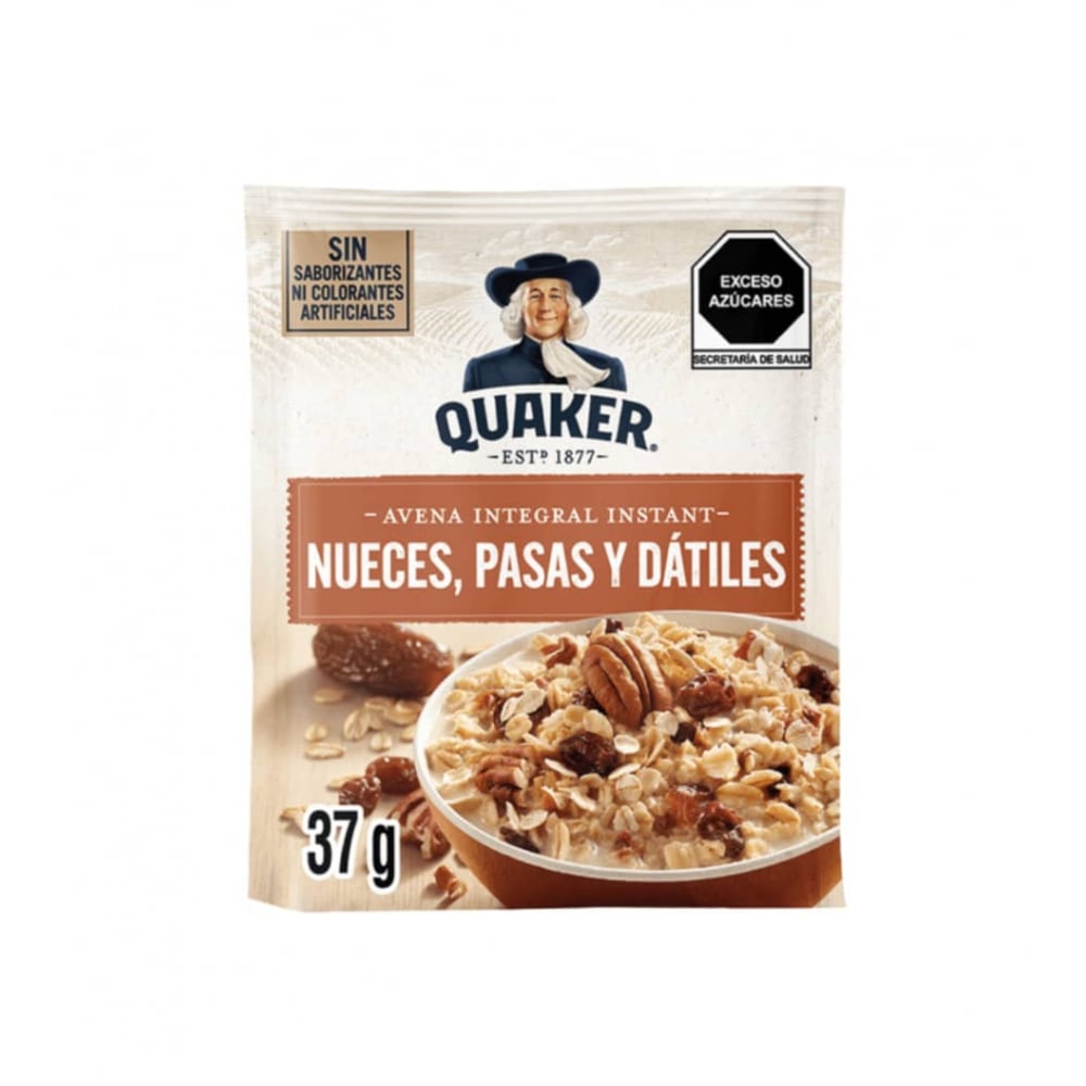 Cereal de avena instantánea con nueces pasas y dátiles Quaker (40 g / 1.41 oz) - Imagen 1