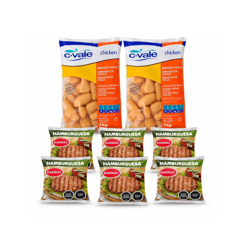 Nuggets de pollo 1kg + Hamburguesas de res 75g - Imagen 1