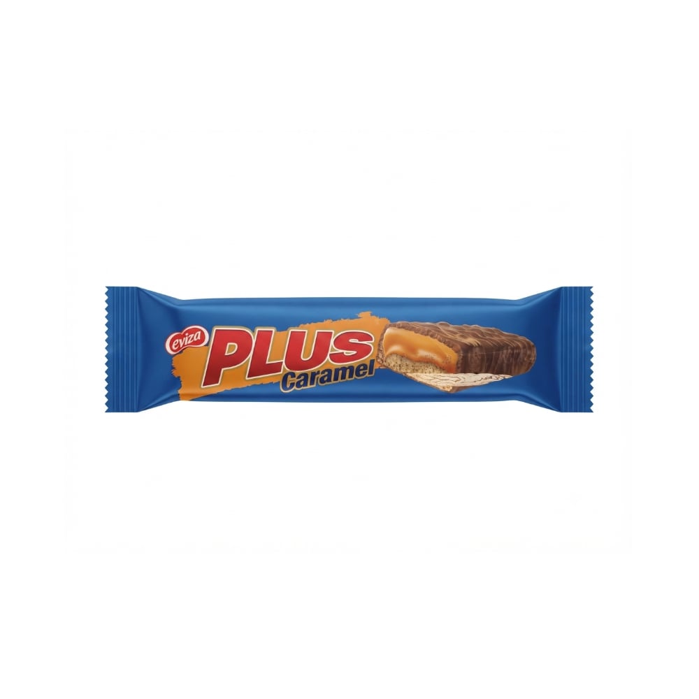 Barra de turrón de caramelo cubierta con chocolate Plus Eviza (50 g / 1.76 oz) - Imagen 1