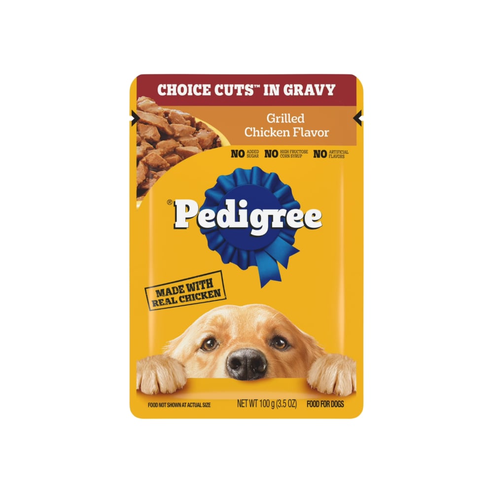 Alimento húmedo para perros adultos sabor a pollo a la parrilla Pedigree (100 g / 3.5 oz) - Imagen 1