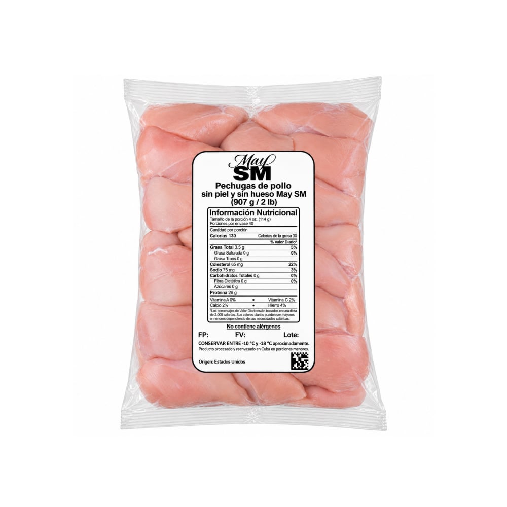 Pechugas de pollo sin piel y sin hueso May SM (907 g / 2 lb) - Imagen 1