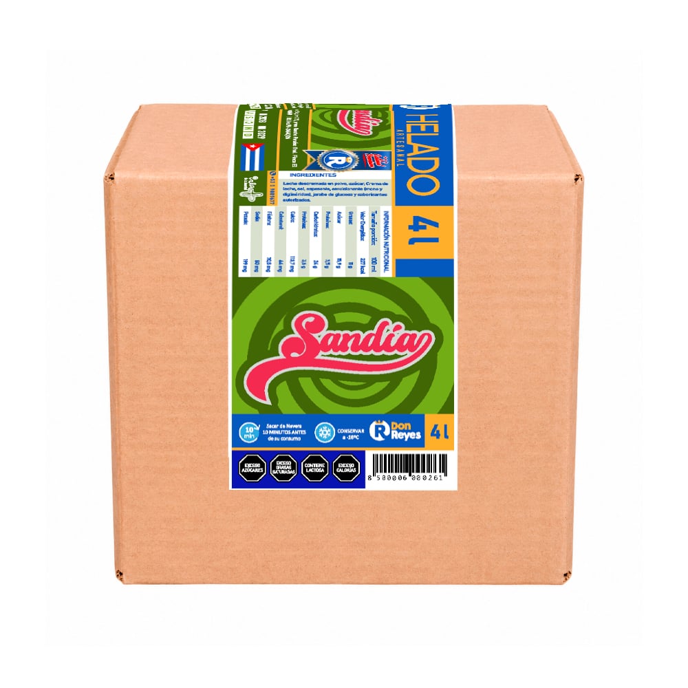 Helado artesanal sabor sandía Don Reyes (4 L) - Imagen 1