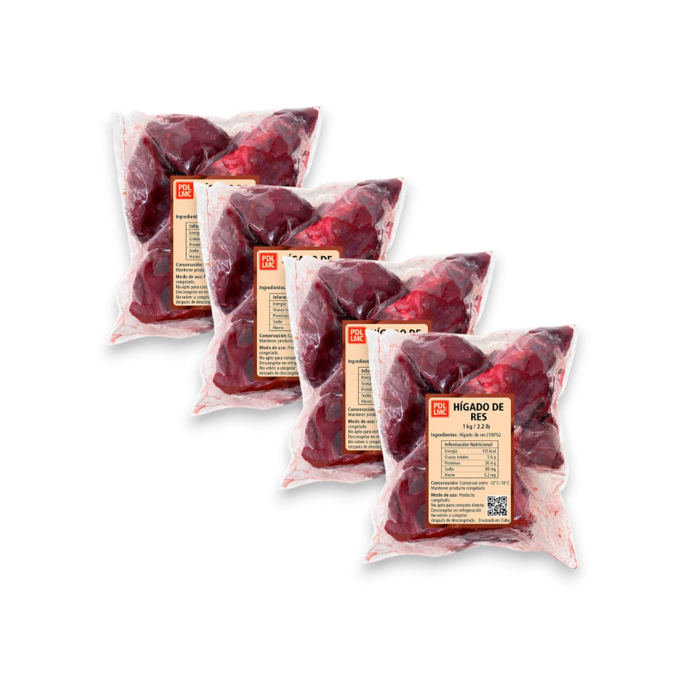 Hígado de res Brown Packing (4 x 1 kg / 2.2 lb) - Imagen 1