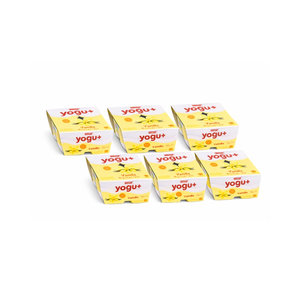 Yogur pasteurizado sabor a vainilla Yogu+ Feiraco (24 x 125 g / 4.40 oz) - Imagen 1