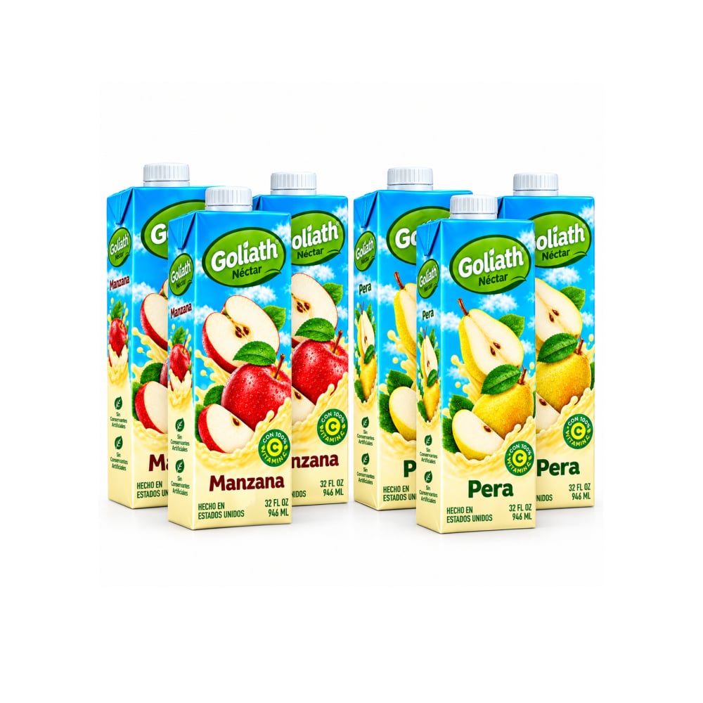 Néctares de manzana y pera Goliath (6 x 946 ml / 32 oz) - Imagen 1