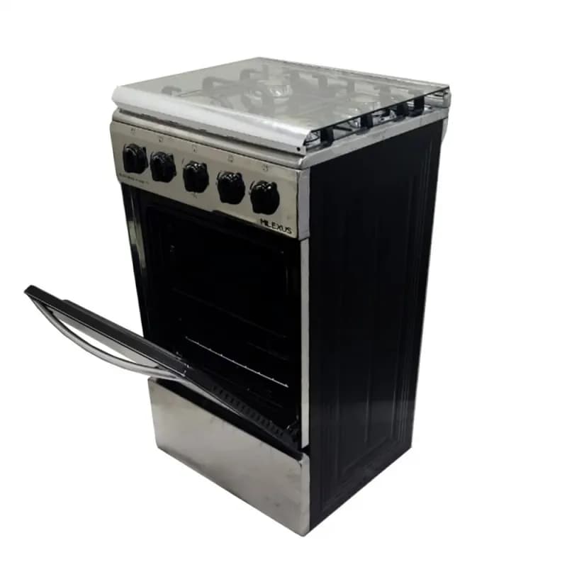 Cocina de Gas Silver Point con 4 Quemadores y Horno-Negro con Ace