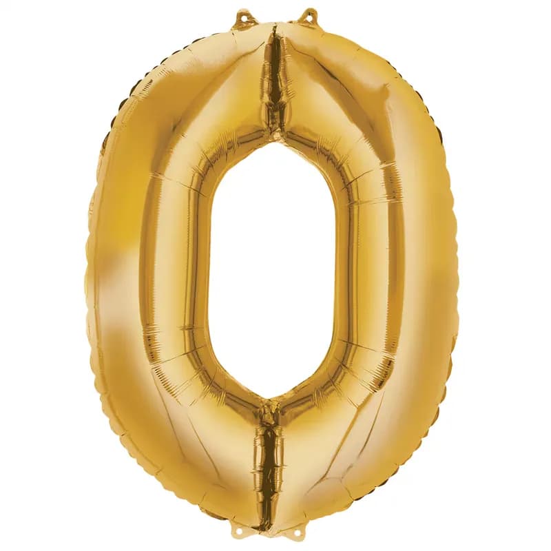 Globo dorado numero 0 - 14''