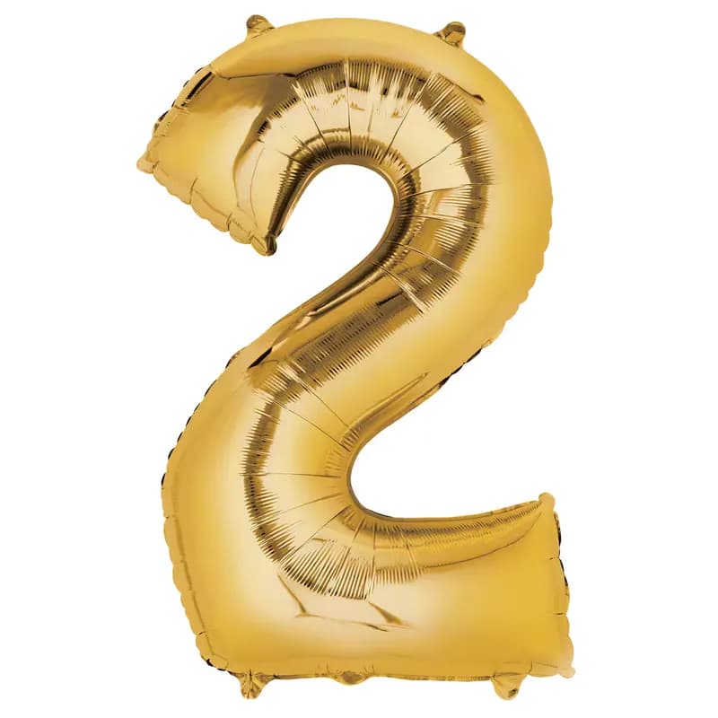 Globo dorado número 2 - 14''