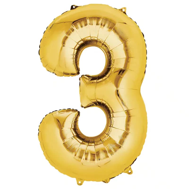 Globo dorado número 3 - 14''