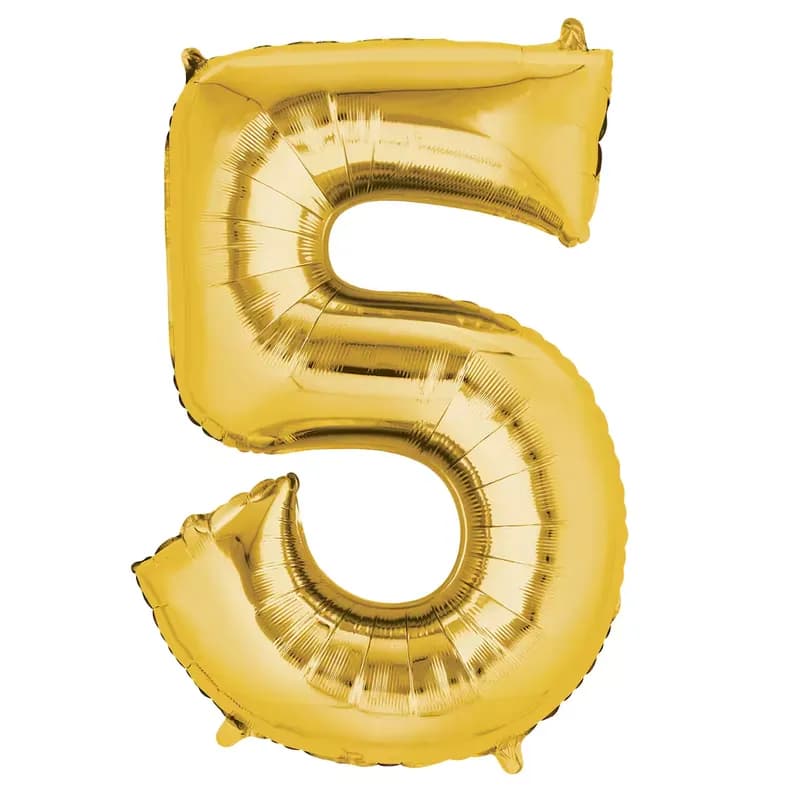 Globo dorado número 5 - 14''
