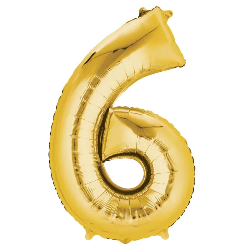 Globo dorado número 6 - 14''