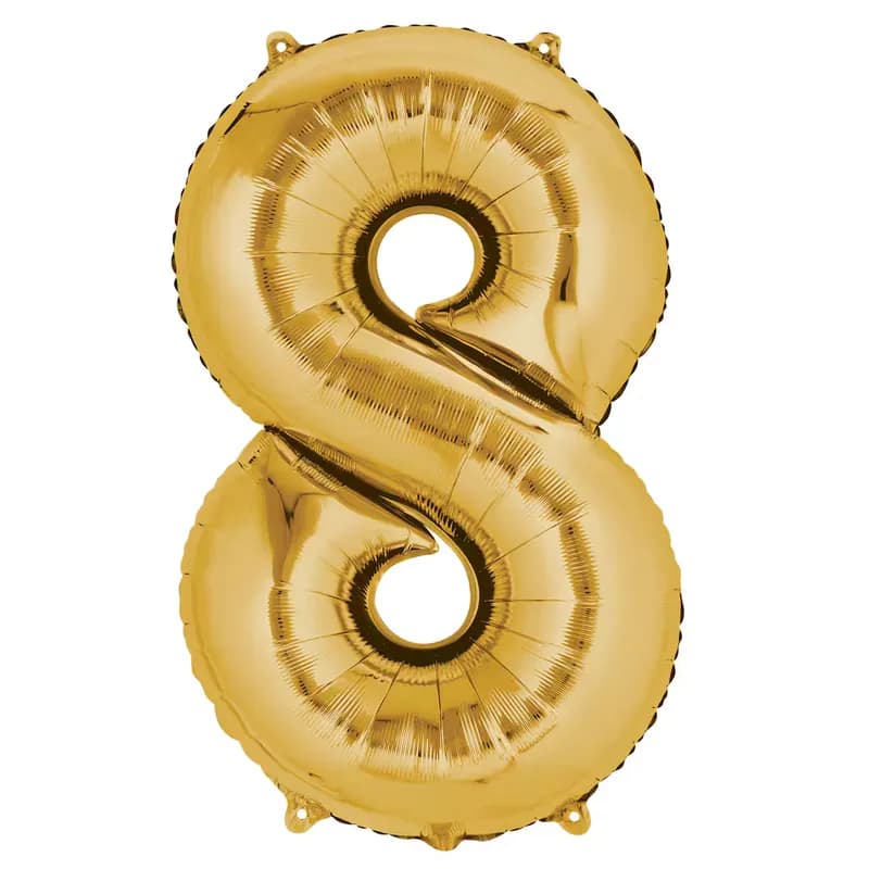 Globo dorado número 8- 14''
