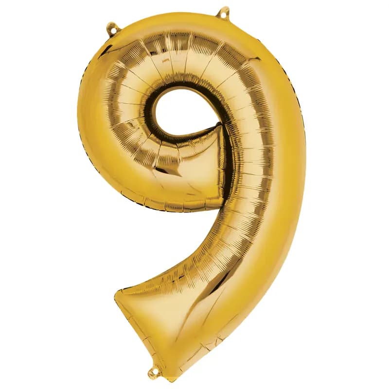 Globo dorado número 9- 14''