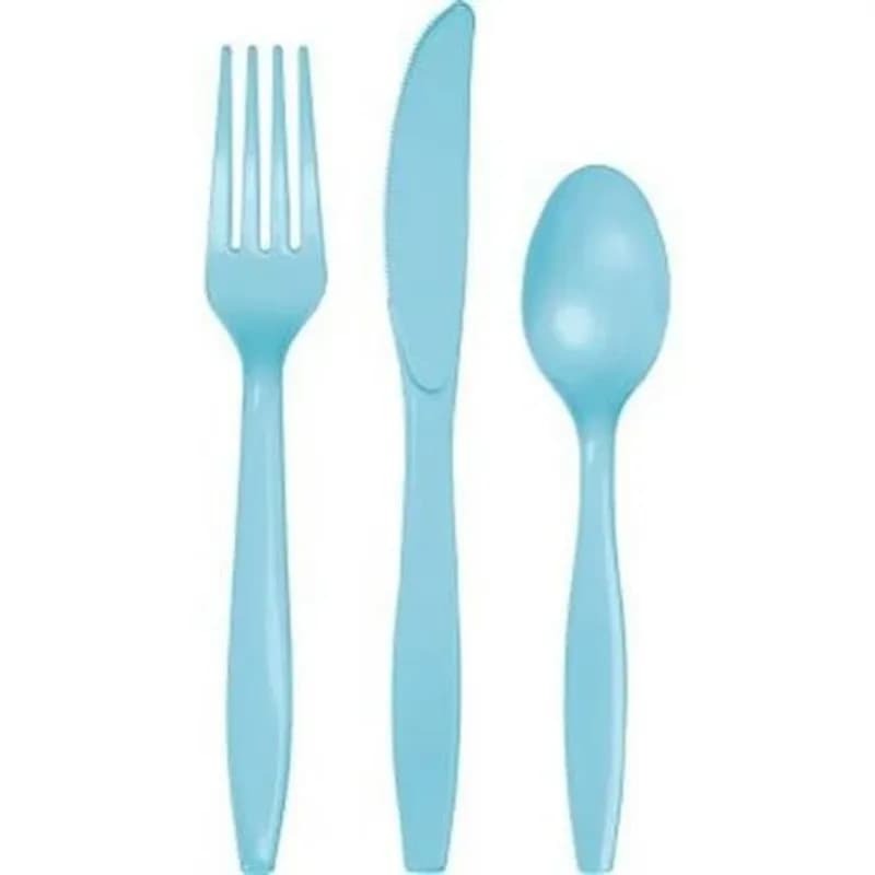 Set de cubiertos desechables azul 48 piezas
