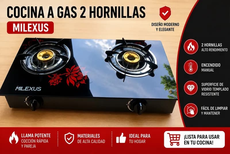 Estufa a gas 2 quemadores