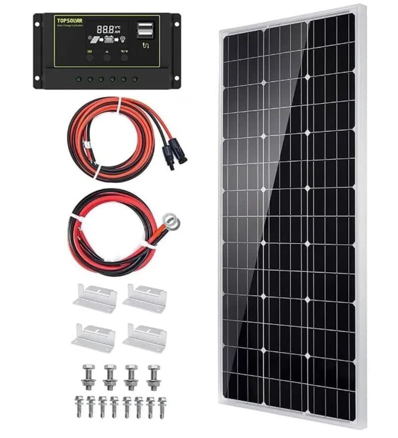 Kit de Panel Solar 100 Watts TOP SOLAR