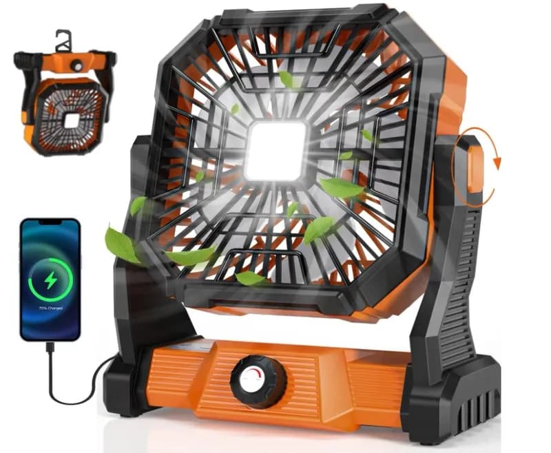 Ventilador Lámpara Recargable 20000 MAH (2 Unidades)