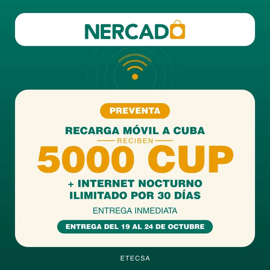 Reciben 5000 CUP + Internet nocturno Ilimitado por 30 días