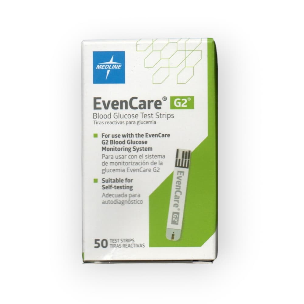 Tiras reactivas de glucosa en sangre. EvenCare G2 Medline (50 U) - Imagen 1