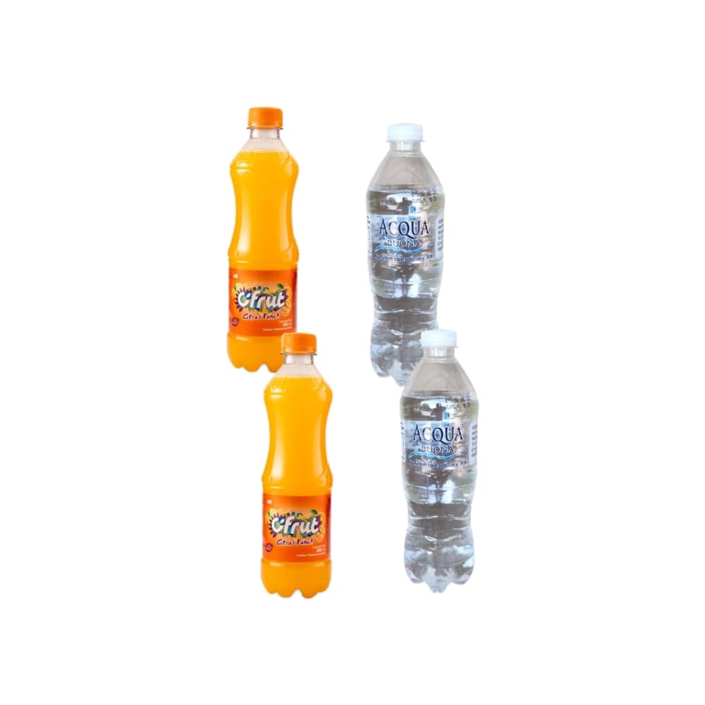 Bebida refrescante sin gas sabor citrus punch Citrika (2 x 500 ml / 16.90 oz) + Agua purificada baja en sodio Acqua Bouna (2 x 500 ml) - Imagen 1
