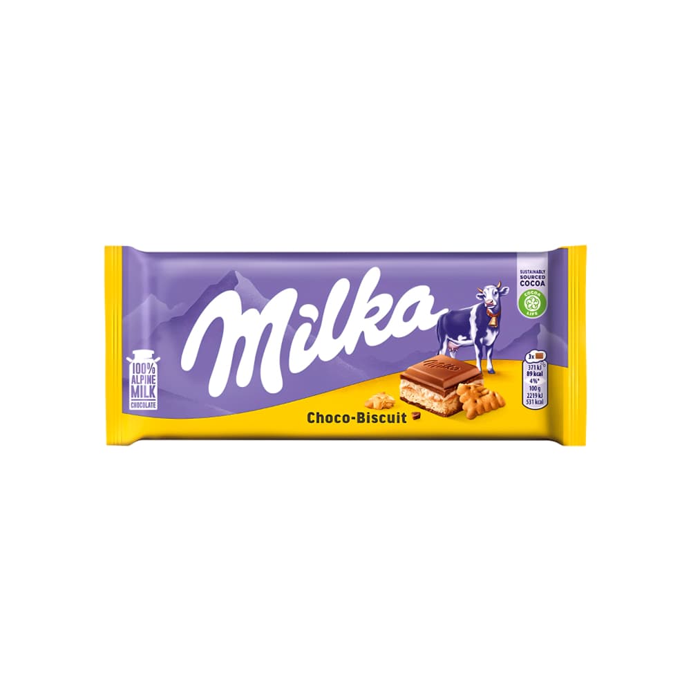 Tableta de chocolate rellena de galleta crujiente Milka (100 g / 3.52 oz) - Imagen 1