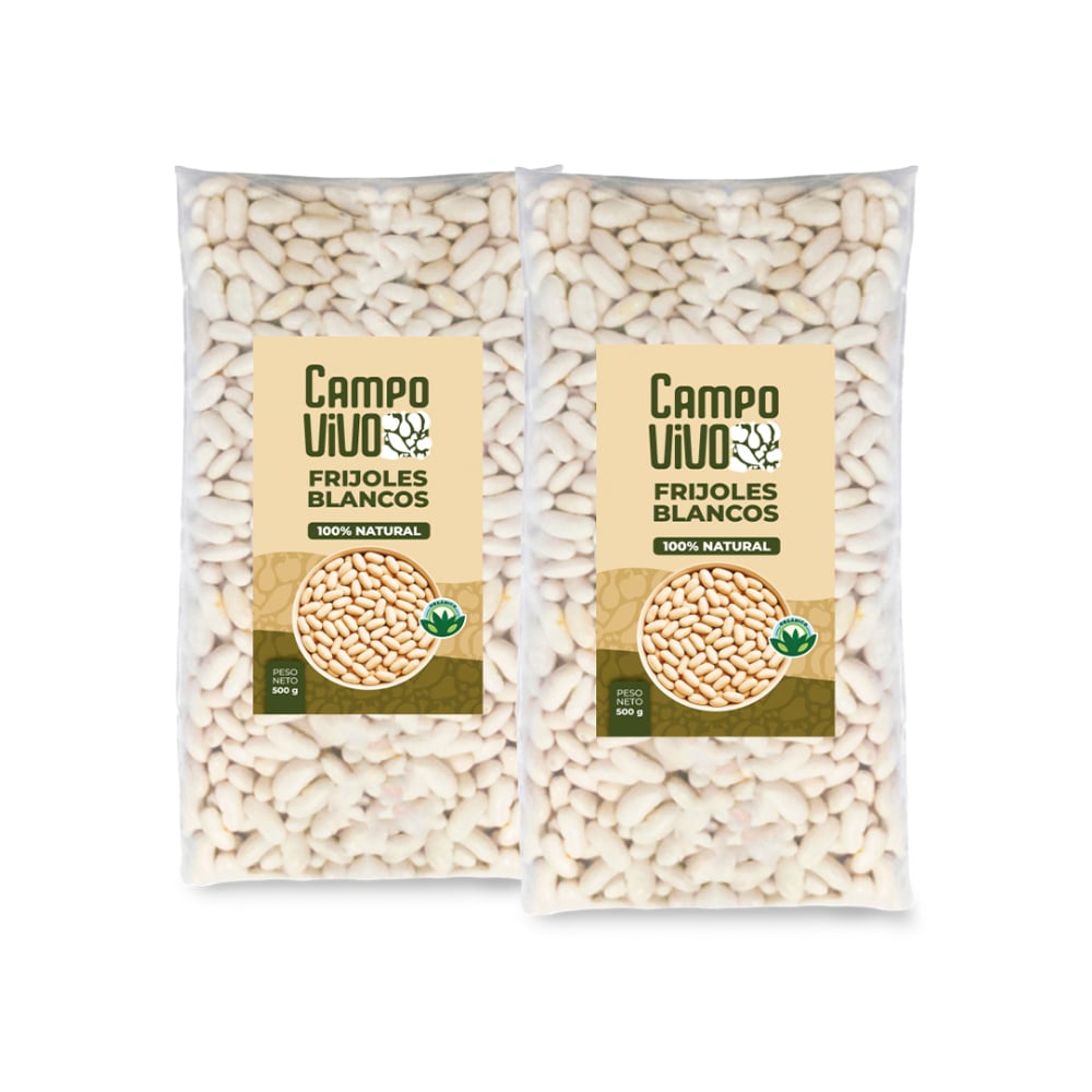 Frijoles blancos Campo Vivo (2 x 500 g / 1.1 lb) - Imagen 1
