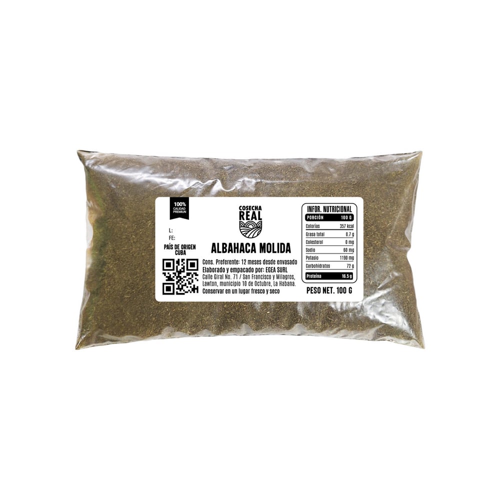 Albahaca molida Cosecha Real (100 g / 3.52 oz) - Imagen 1