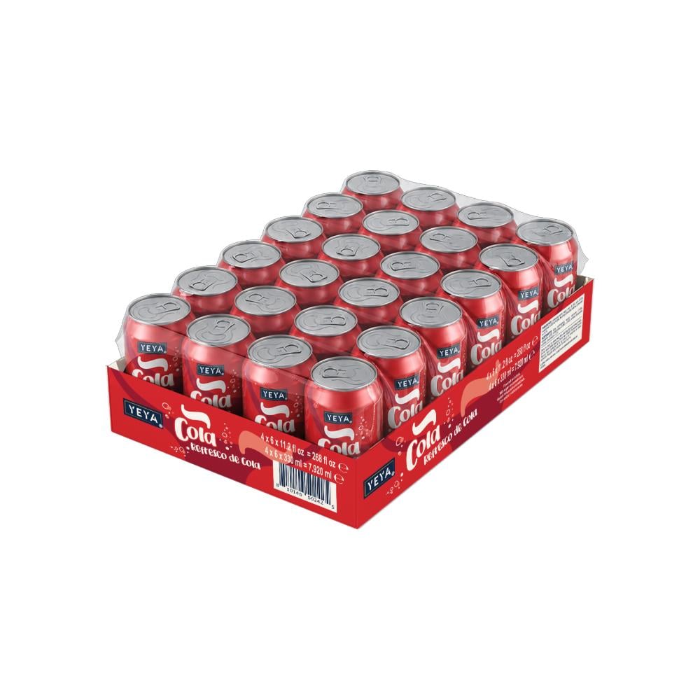 Caja de refresco gaseado de cola YEYA (24 x 330 ml) - Imagen 1