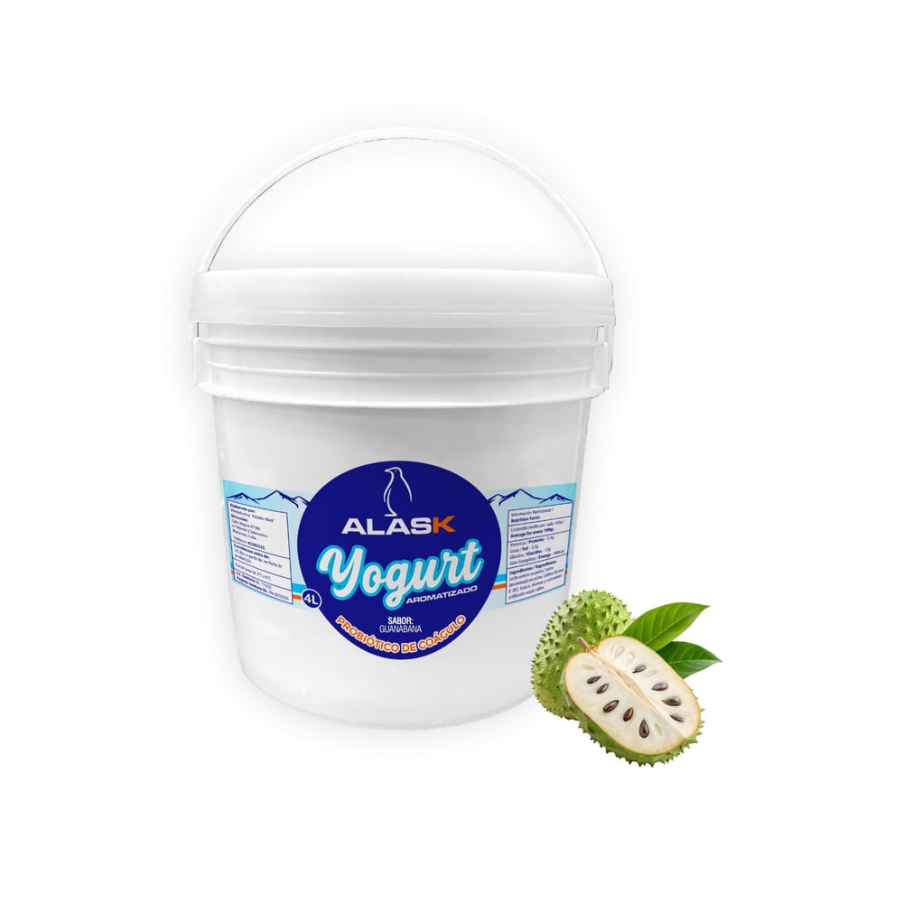 Yogurt probiótico de coágulo sabor guanábana Alask (4 L) - Imagen 1