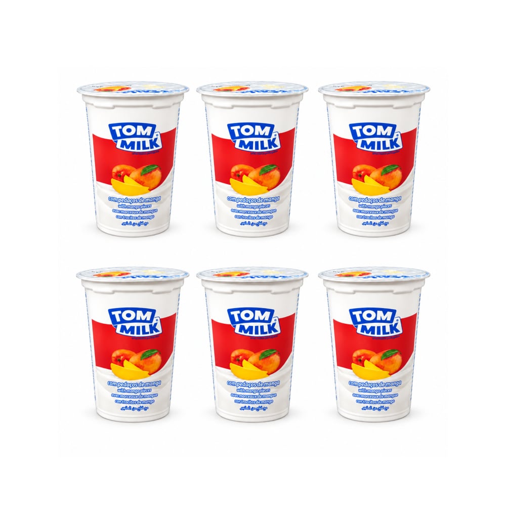 Yogurt pasteurizado sabor mango con trocitos de frutas Tom Milk (6 x 500 g / 1.10 lb) - Imagen 1
